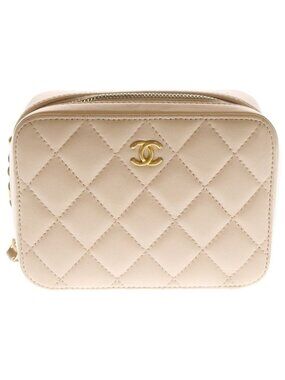 Chanel Quilted Camera Bag Ball Chain Pink Lambskin Gold Hardware